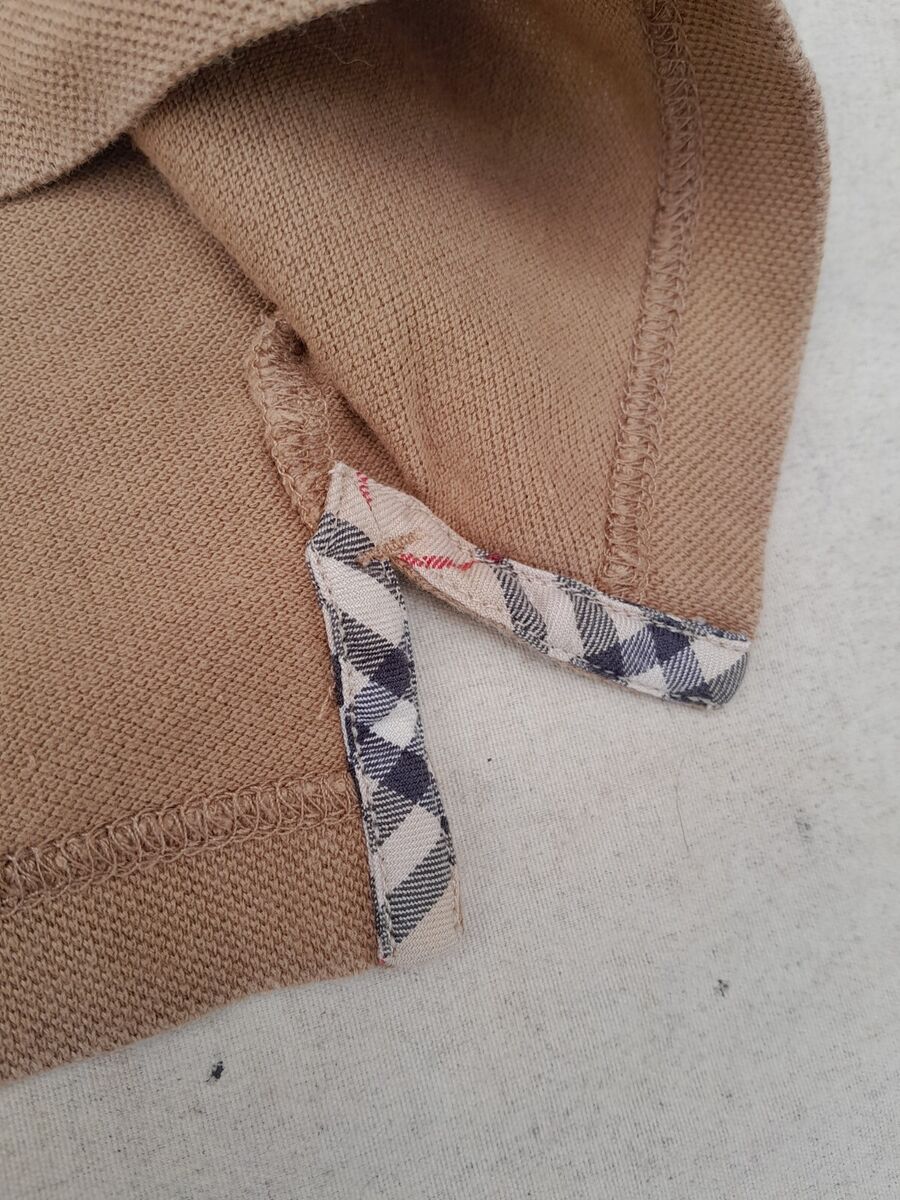 Burberry Brit Polo Shirt Men's Medium Sand Nova Check Burberry Brit Polo Shirt Men's Medium Sand Nova Check