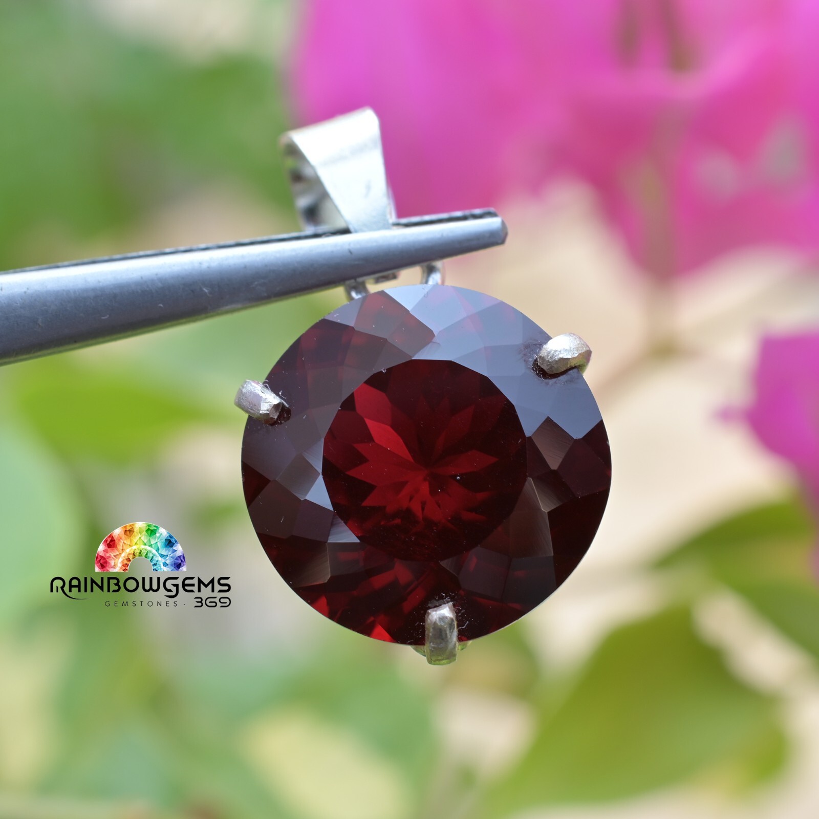 22.75 CT Natural Red Ruby Gemstone Pendant 925 Sterling Silver Handmade