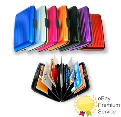 PORTA CARTE DI CREDITO TESSERE BANCOMAT SOLDI RIGIDO IN ALLUMINIO CON SCUDO  RFID