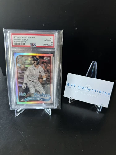2024 Topps Chrome #2 Aaron Judge 1989 Topps Baseball PSA 10 GEM MT Yankees🔥