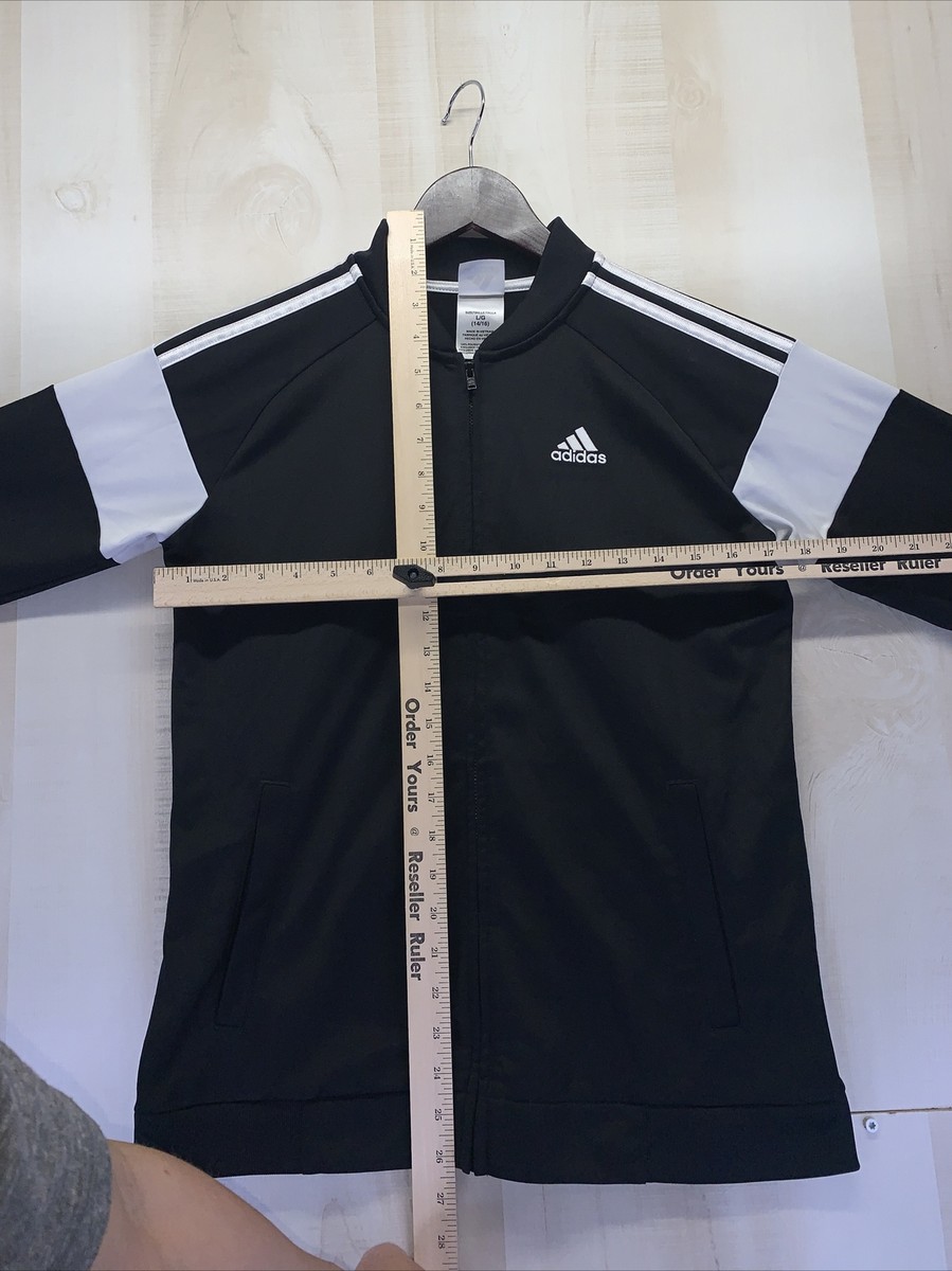 Adidas Youth Size L 14-16 Unisex Black/White Track Jacket-5494 | eBay