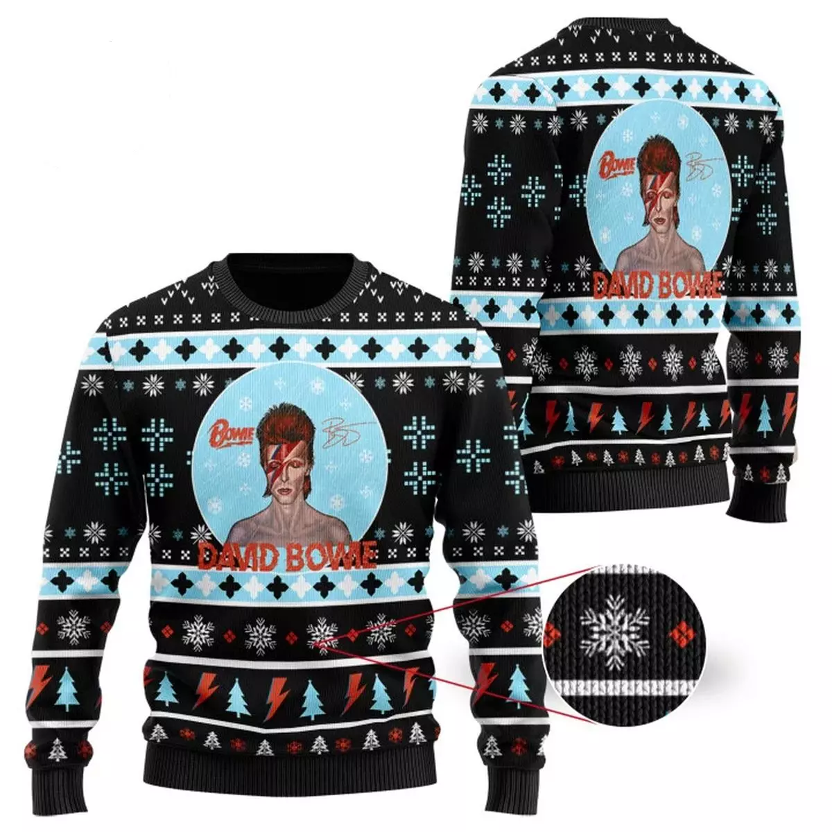 David bowie ugly christmas clearance sweater