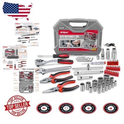 67-Piece SAE Mechanics Tool Kit Set for Complete Auto, Motorcycle Repairs