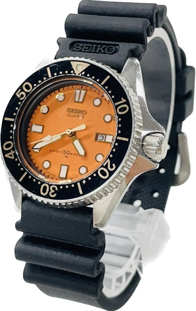 Seiko Diver 150m 2625-0010 Quartz Orange Dial w/Manual Boys Seiko Diver 150m 2625-0010 Quartz Orange Dial w/Manual Boys