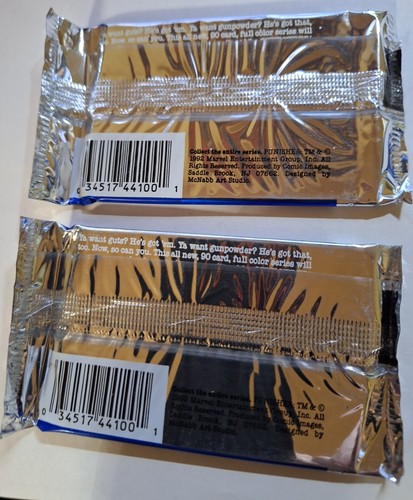 Tarjetas coleccionables The Punisher Guts & Gunpowder 1992, lote de 2 paquetes de papel de aluminio sellados - Imagen 2 de 2