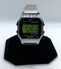 Timex Indiglo 739 L2 Men Silver Stainless Steel Digital  Quartz Watch