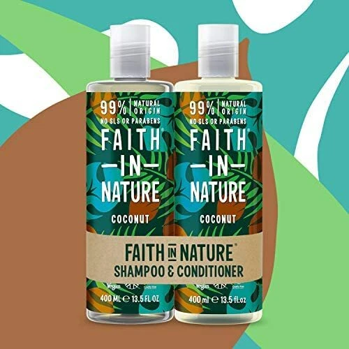 Faith In Nature Natural Coconut Shampoo and Conditioner Set, Hydrating, Vegan a - Picture 3 of 6