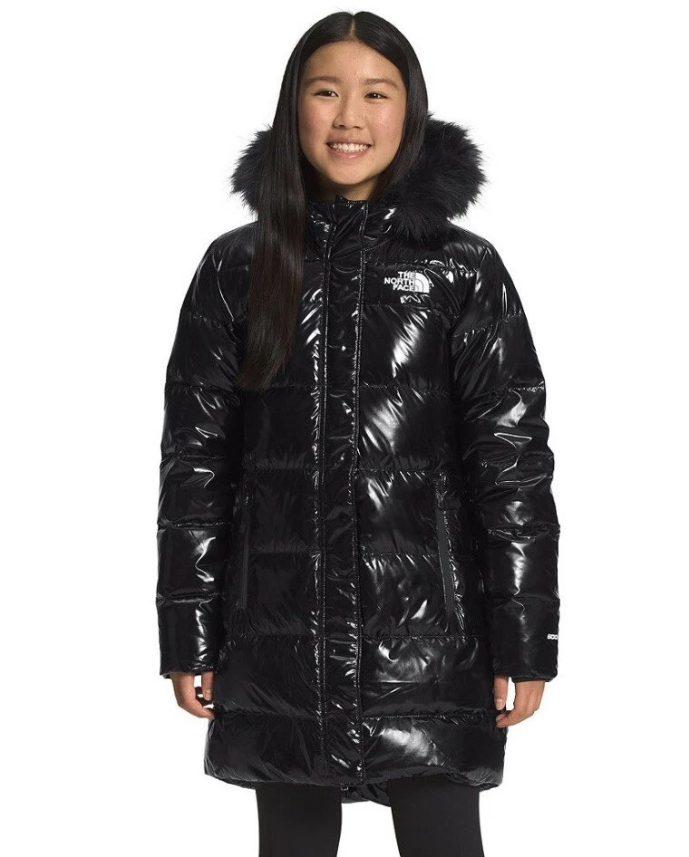 The North Face Girls North Down 600 Fill Long Parka Winter Coat Black Size  M 10