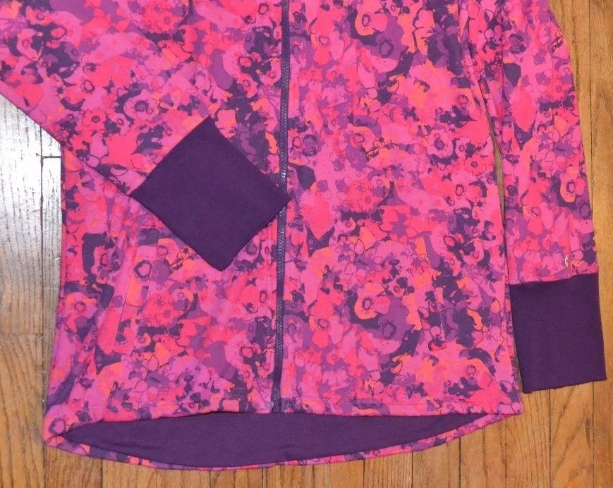 Chaqueta polar rosa Gaiam Yoga Joy sudadera con capucha puños extra largos y bolsillos para las manos $65.00 Foto 2 de 3