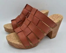 Kork Ease Womens Size 10 Devan Orange Kerala Full Grain Leather Platform Sandals