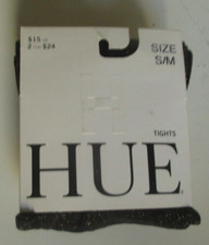 Hue Metallic tights Size S/M Black with Gold