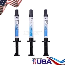 3pcs Dentex Dental Composite Resin Flowable Light Cure Medium Flow A2