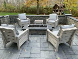 Forest Gate Eagleton 7-Piece Acacia Patio Dining Set with Cushions 