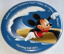 3" Disney Aulani Vacation Club Villas Ko' Olina Hawaii Opening Day Button Pin 