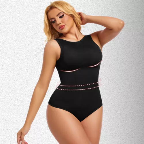 Women Crew Neck Full Body Shaper Slimming Firm Control Tummy Bodysuit Shapewear - Picture 13 of 33