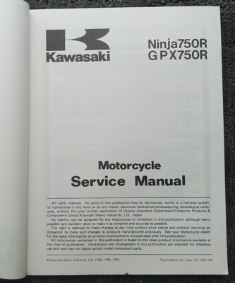 1987, 1988, 1989 & 1990 KAWASAKI Ninja 750R & GPX 750R MOTORCYCLE