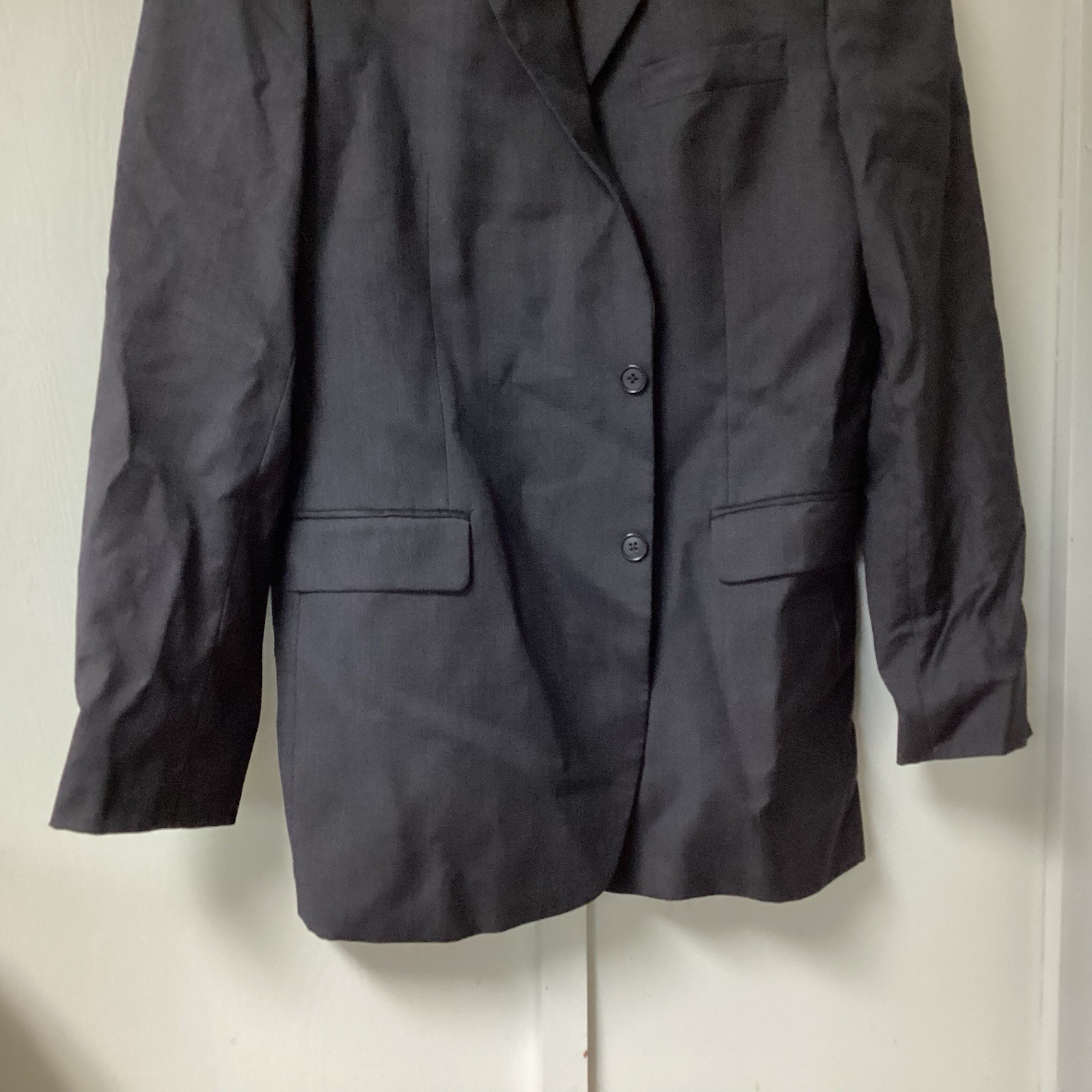 Brooks Brothers 346 Blazer Mens Size 44L Wool Two Button Buttons Black Lined thumbnail 15