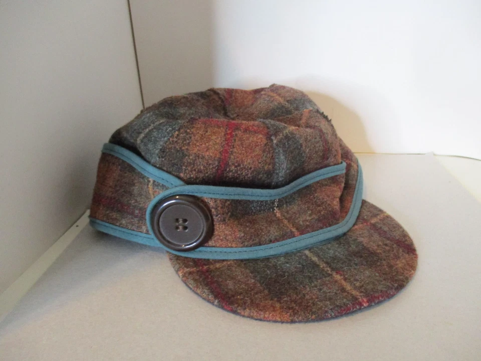 VTG Stormy Kromer Classic Cap 7 1/8 Partridge Plaid Six Panel Wool 1903 Flannel - Image 2 of 4