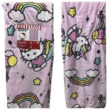 Hello Kitty Pink Rainbow Unicorn Plush Throw Blanket 50 X 70 New