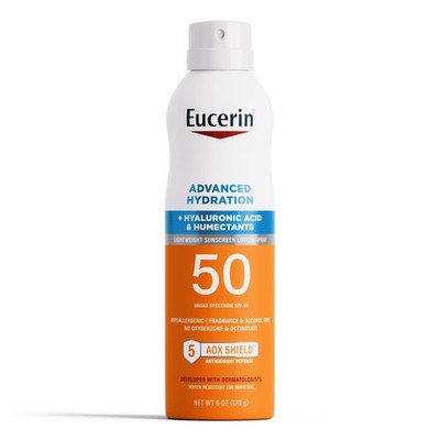 Eucerin Advanced Hydration SPF 50 Sunscreen Spray, Lightweight Spray Sunscreen w