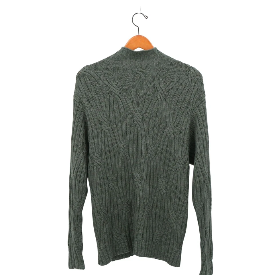 Peruvian Connection Men's Baby Alpaca Silk Cable Knit Zip Cardigan Sweater M - Image 3 of 3