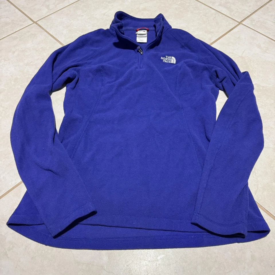 Pullover polar The North Face para mujer pequeño azul 1/4 cremallera ligero senderismo cálido Foto 2 de 4