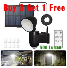 Solar LED Street Light Motion Sensor Remote Control Wall Flood Yard Outdoor Lamp