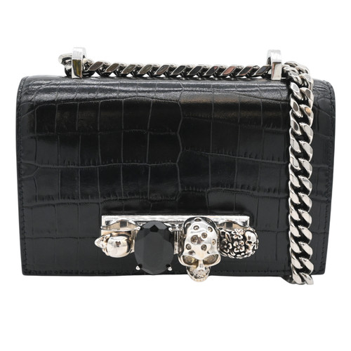 ALEXANDER MCQUEEN | Jewelled Croc-Embossed Leather Satchel Bag