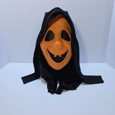 Vintage Scream Goofy Ghost Face Mask Fun World Easter Unlimited Orange #9207