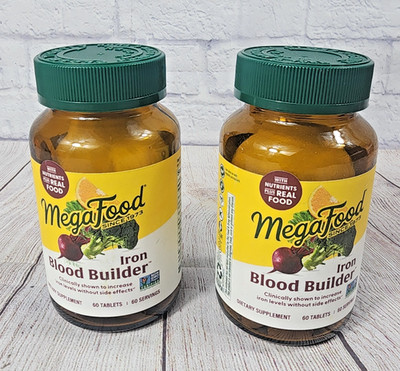 MegaFood Blood Builder Iron Supplement for Women & Men - Increase Iron 2 Pack