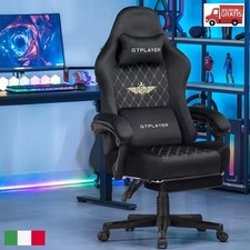 Sedia da gioco Gaming Computer PC Ufficio interno ergonomica regolabile girevole
