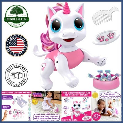 Programmable Unicorn Robot Toy with Remote Control and Treat Keys Included