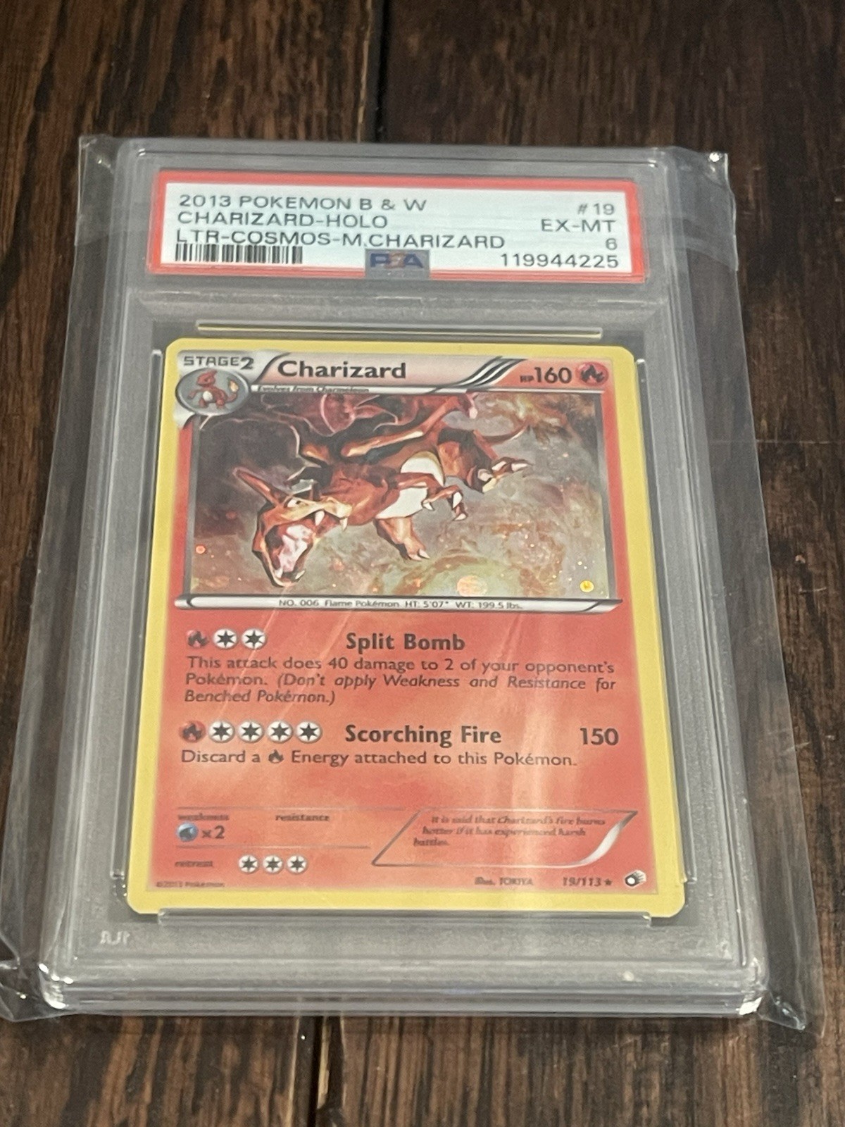 2013 TCG POKEMON B & W CHARIZARD LTR COSMOS CHARIZARD #19 PSA 6 HOLO