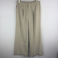 Varley High Rise Wide Leg Pleated Beige Pants Womens XL