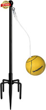 Tetherball Set with Ball  Rope for Outdoor Backyard, Adjustable Tether Ball Pol