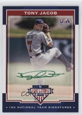 2017 Panini USA Baseball Stars & Stripes Green Ink 2/5 Tony Jacob #10 Auto 0i76