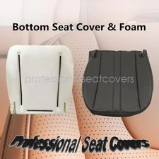 Front Driver Bottom Leather Seat Cover + Foam Dark Gray For 2003-14 GMC Savana