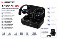 Monster AC530 PLUS Wireless Bluetooth Earbuds Ear Hook Headset Deep Bass HD Call