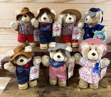 Furskins Bears 1986 Wendy's Collectible Toys Set of   7  w/ Tags Vintage EUC 80s