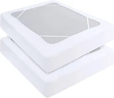 King Size Box Spring Cover 2 Pack Elastic Wrap Around 4 Sides Bed Skirt 13"