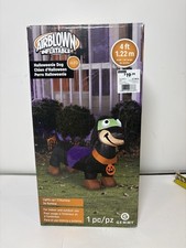 Gemmy Halloween 4 ft Dachshund Halloweenie Dog Lighted Yard Airblown Inflatable