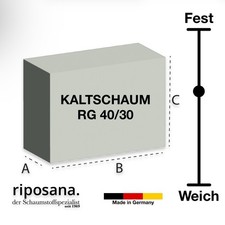 Schaumstoff Kaltschaum 40/30 fest Zuschnitt Rechteck Polster Matratze