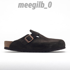 Birkenstock Boston Mocha Suede Clog Soft Footbed Unisex Shoes US 6-12 New w/ Box