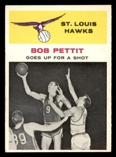 1961 Fleer Basketball #59 Bob Pettit (In Action) NM *e1