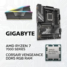 New AMD Ryzen 7 7700X Gigabyte B650 Gaming X AX V2 Corsair RGB 32GB DDR5 Bundle