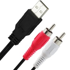 USB 2.0 Male to 2 RCA Male AV Audio/Video Converter Cable 1.5m