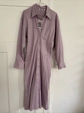 Uniqlo Women's Lavender Cotton Botton Down Dress M