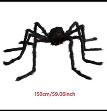 Giant Black Plush Spider Halloween Decoration 150cm Horror Haunted House WWW