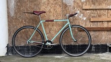 Raleigh Pursuit Vintage Road Bike Single Speed Custom Painted With Leather