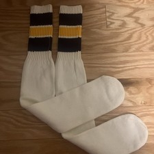 Vintage Kmart Tube Socks NOS Pair Made USA Over Calf Men  s 10-13 Yellow Blue